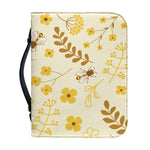 Flower Bee Pattern Print Leather Bible Cover