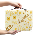 Flower Bee Pattern Print Leather Bible Cover