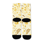 Flower Bee Pattern Print Long Socks