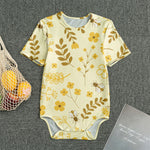Flower Bee Pattern Print Men's Bodysuit