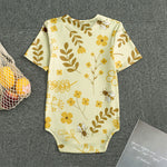 Flower Bee Pattern Print Men's Bodysuit
