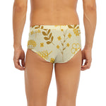 Flower Bee Pattern Print Men's Briefs