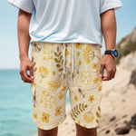 Flower Bee Pattern Print Men's Cargo Shorts