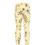 Flower Bee Pattern Print Men's leggings