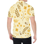 Flower Bee Pattern Print Men's Shirt