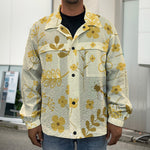 Flower Bee Pattern Print Men's Shirt Jacket