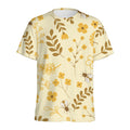 Flower Bee Pattern Print Men's Athletic T-Shirt