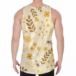 Flower Bee Pattern Print Men's Velvet Tank Top