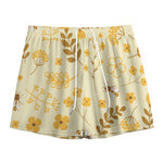 Flower Bee Pattern Print Mesh Shorts