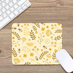 Flower Bee Pattern Print Mouse Pad