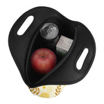 Flower Bee Pattern Print Neoprene Lunch Bag