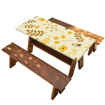 Flower Bee Pattern Print Picnic Table Cover