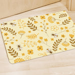 Flower Bee Pattern Print Polyester Doormat