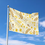 Flower Bee Pattern Print Polyester Flag