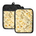 Flower Bee Pattern Print Pot Holders With Pocket