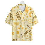 Flower Bee Pattern Print Rayon Hawaiian Shirt