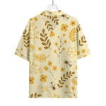 Flower Bee Pattern Print Rayon Hawaiian Shirt