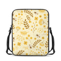 Flower Bee Pattern Print Rectangular Crossbody Bag