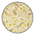 Flower Bee Pattern Print Round Floor Mat