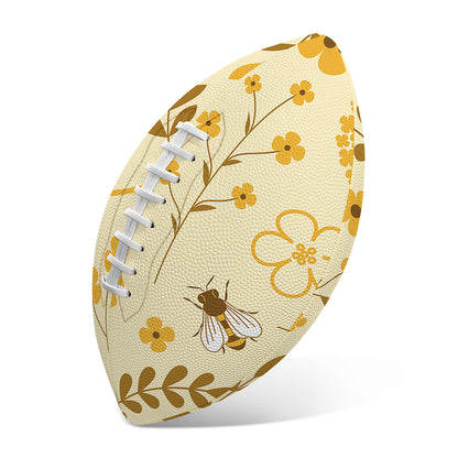 Flower Bee Pattern Print Rugby Ball