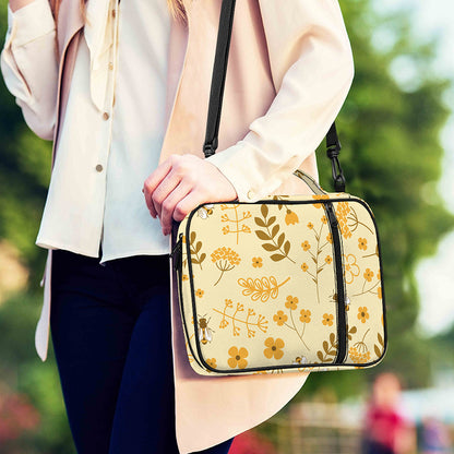 Flower Bee Pattern Print Shoulder Strap Bible Bag