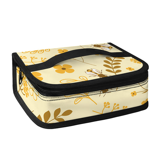 Flower Bee Pattern Print Small Lunch Bag