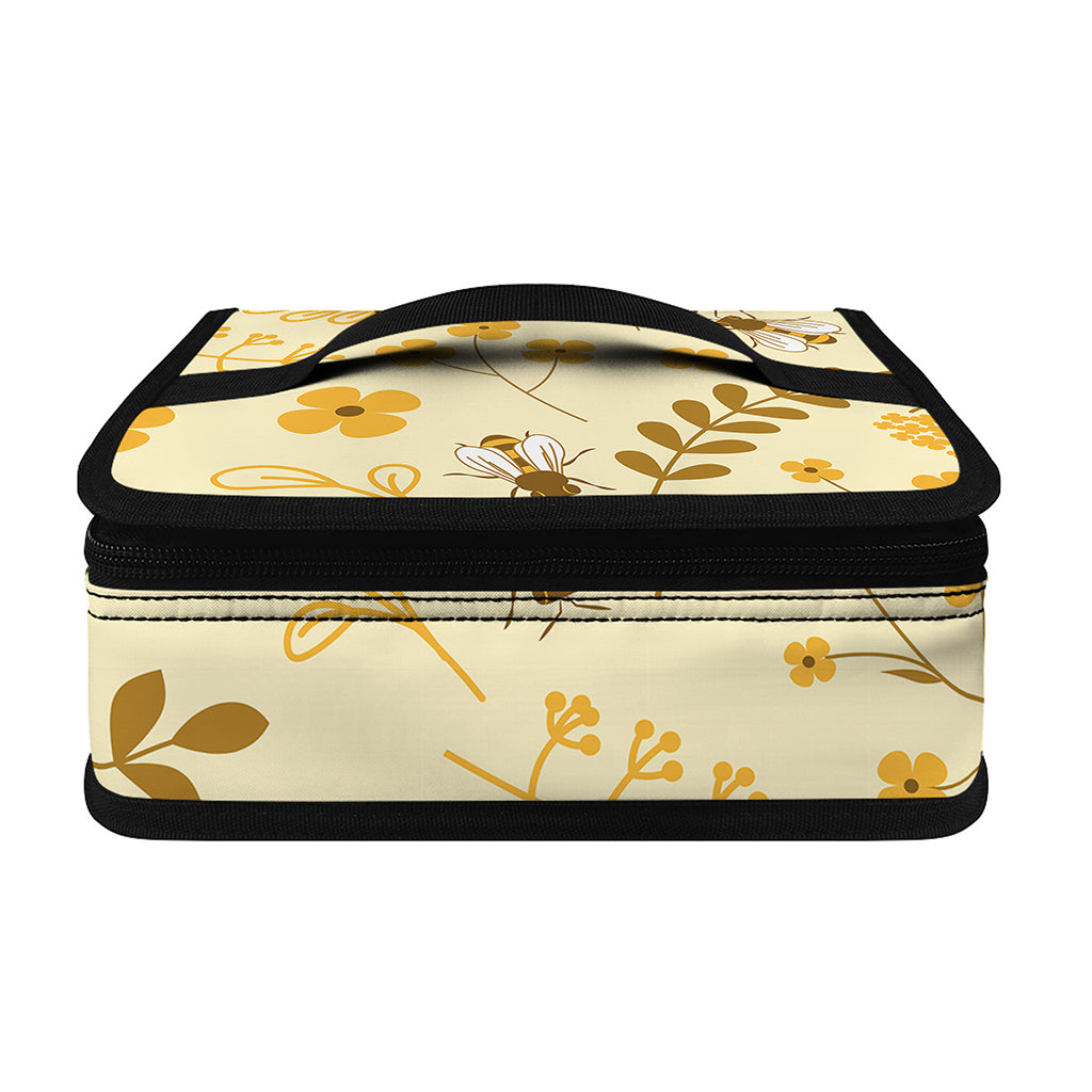 Flower Bee Pattern Print Small Lunch Bag