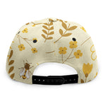 Flower Bee Pattern Print Snapback Cap