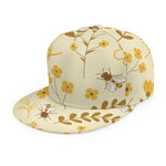 Flower Bee Pattern Print Snapback Cap