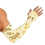 Flower Bee Pattern Print Sun Protection Arm Sleeves
