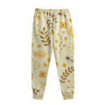 Flower Bee Pattern Print Sweatpants