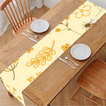 Flower Bee Pattern Print Table Runner