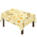 Flower Bee Pattern Print Tablecloth