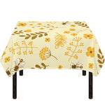 Flower Bee Pattern Print Tablecloth