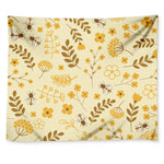 Flower Bee Pattern Print Tapestry