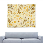 Flower Bee Pattern Print Tapestry