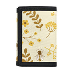 Flower Bee Pattern Print Trifold Wallet