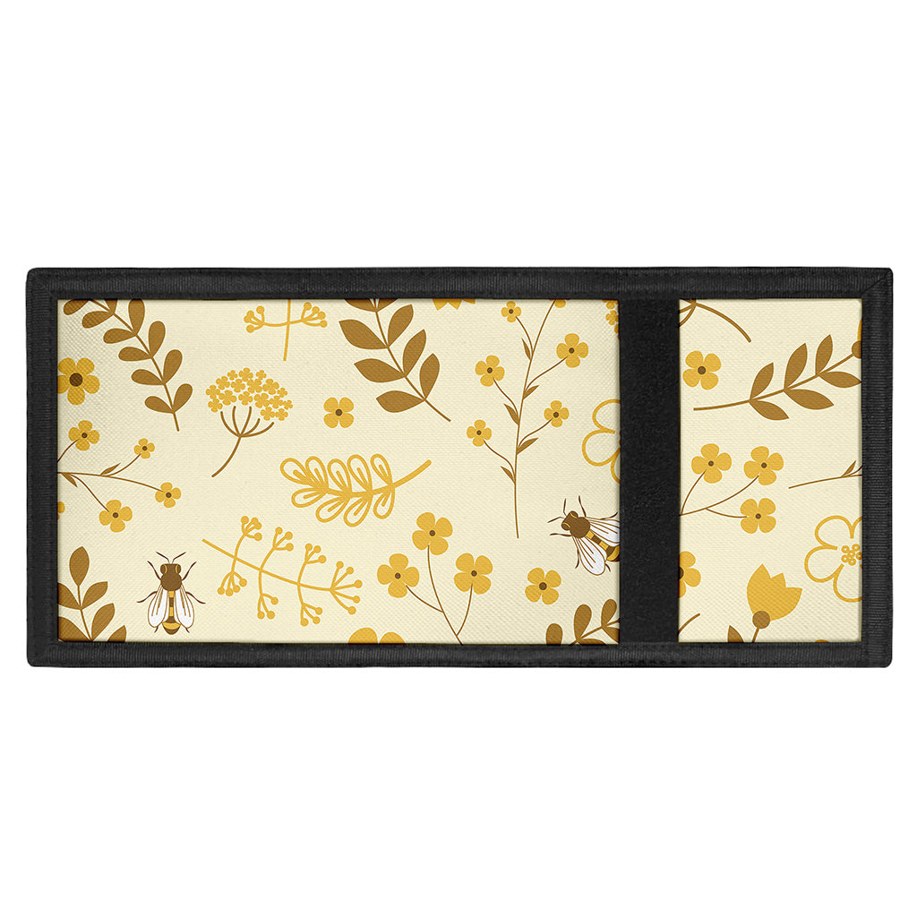 Flower Bee Pattern Print Trifold Wallet