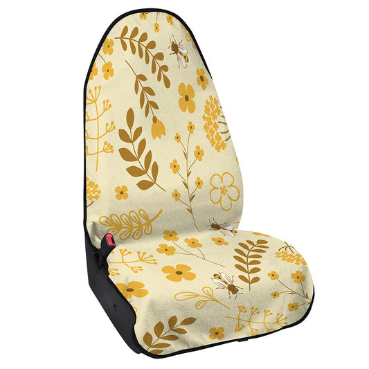 Flower Bee Pattern Print Waterproof Car Seat Cover