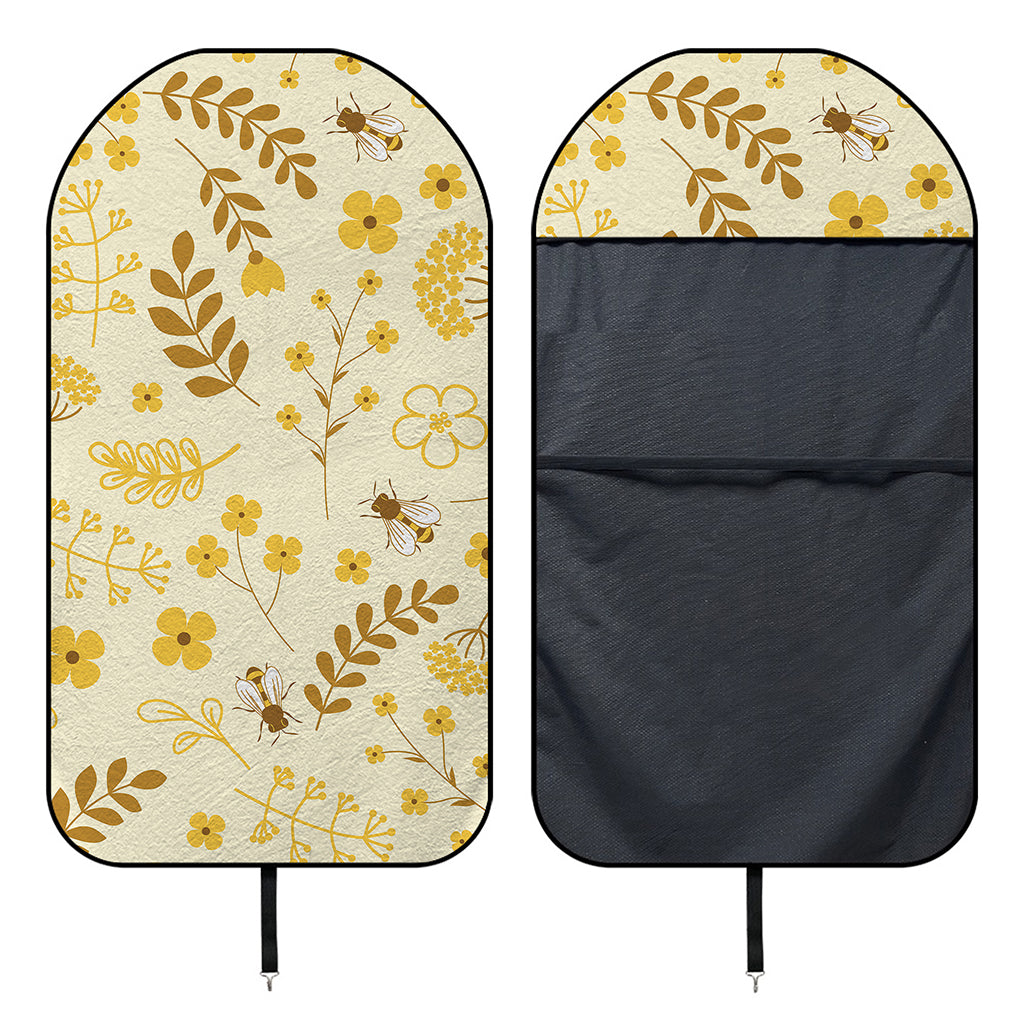 Flower Bee Pattern Print Waterproof Car Seat Cover