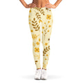 Flower Bee Pattern Print Women's Leggings