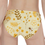 Flower Bee Pattern Print Women's Panties