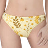 Flower Bee Pattern Print Women's Thong