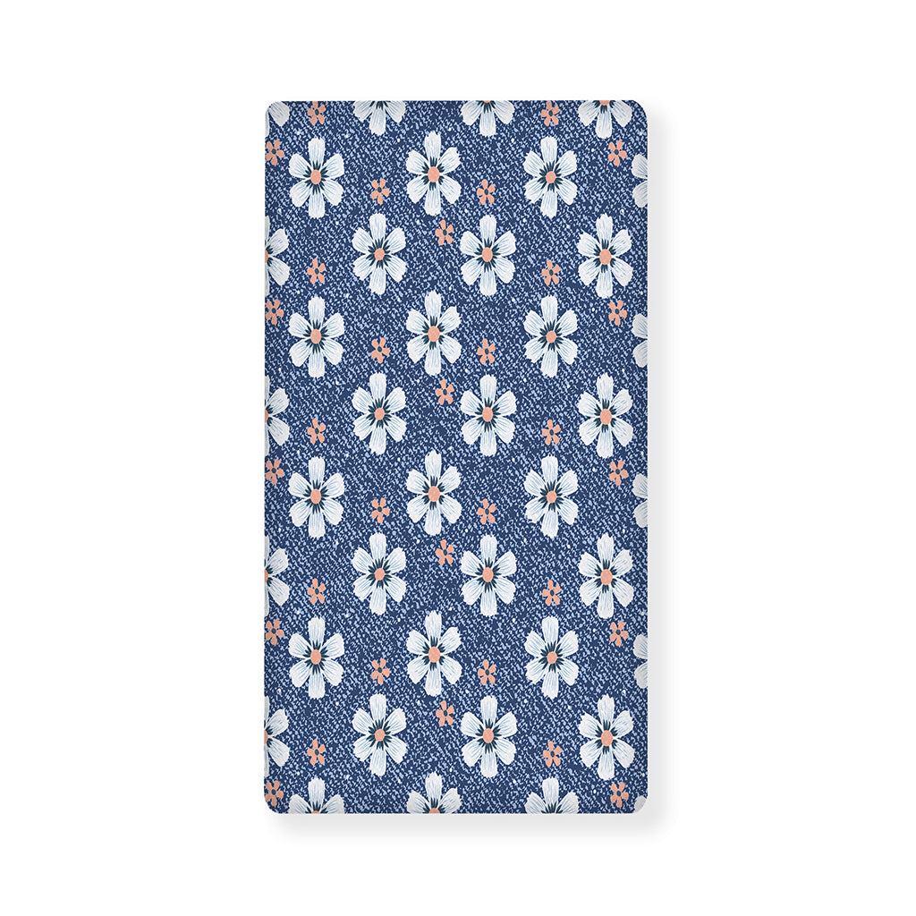 Flower Denim Jeans Pattern Print Baby Crib Sheet