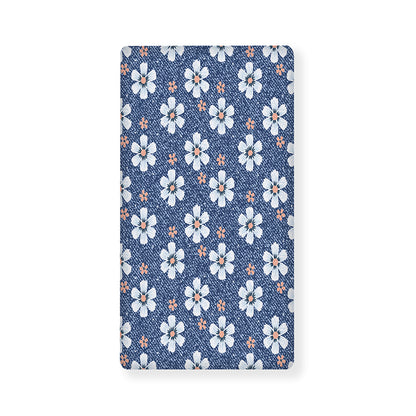 Flower Denim Jeans Pattern Print Baby Crib Sheet