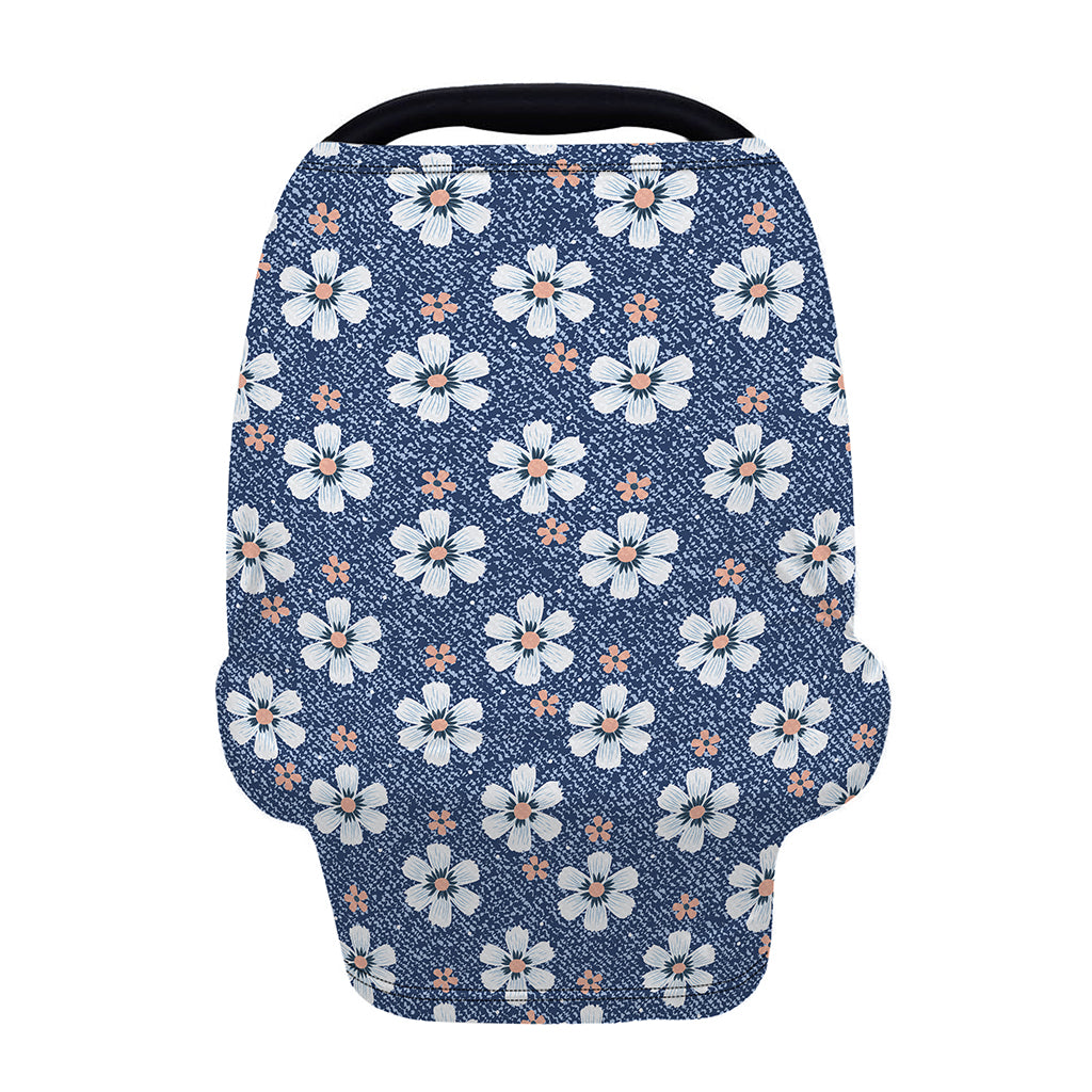 Flower Denim Jeans Pattern Print Baby Seat Cover
