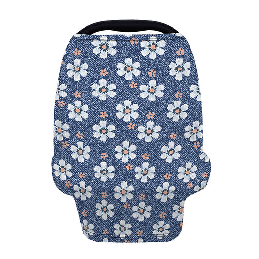 Flower Denim Jeans Pattern Print Baby Seat Cover