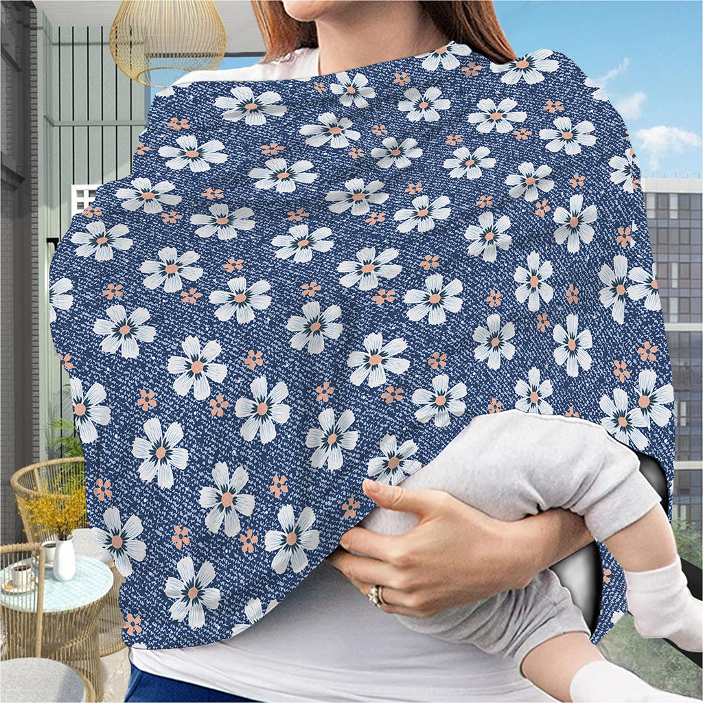 Flower Denim Jeans Pattern Print Baby Seat Cover