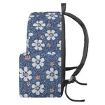 Flower Denim Jeans Pattern Print Backpack