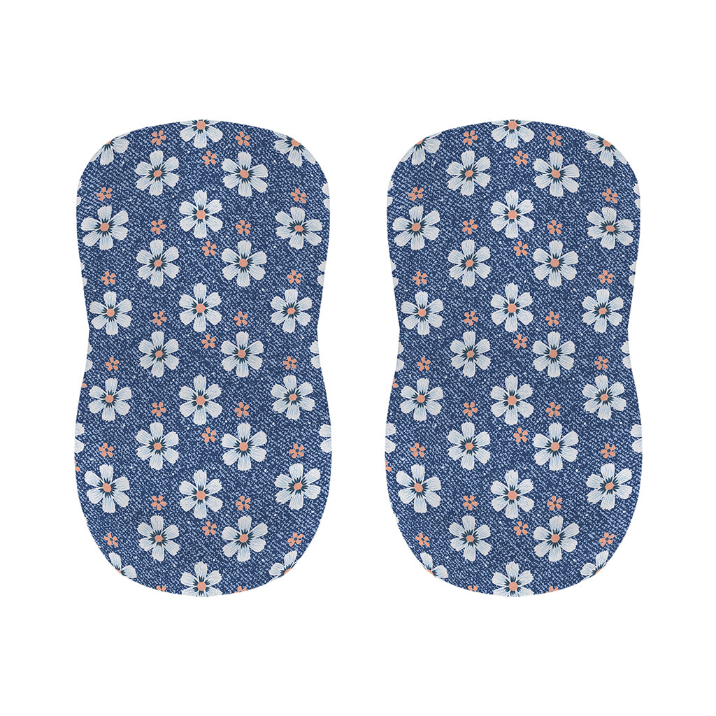 Flower Denim Jeans Pattern Print Bar Stool Covers